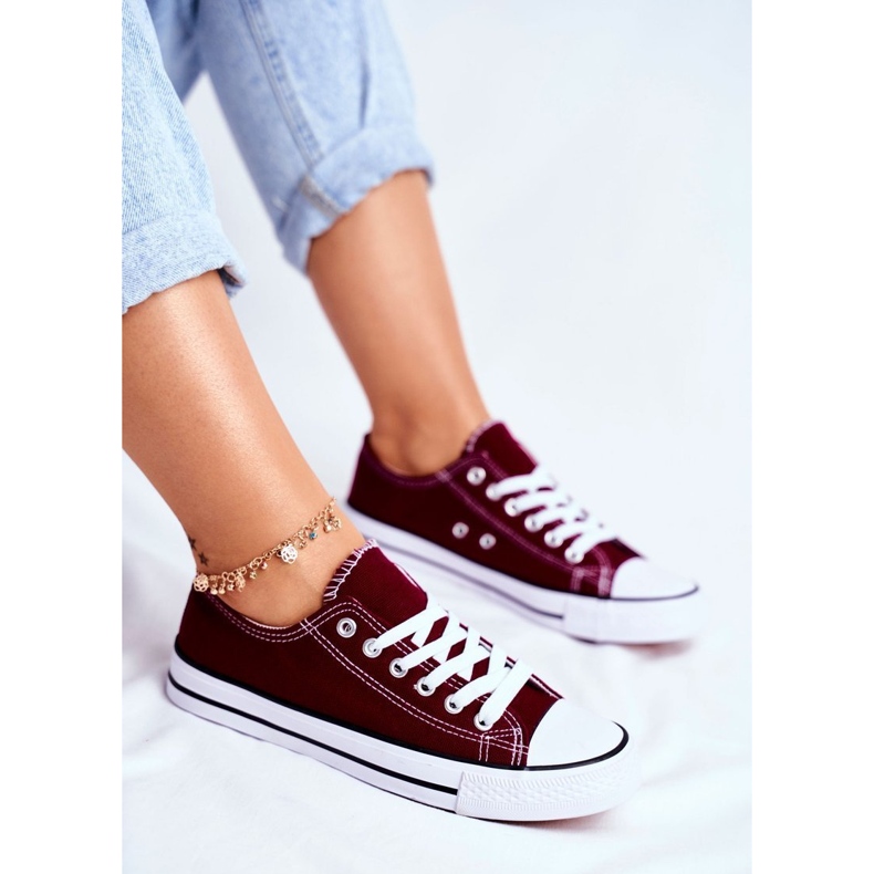 PS1 Maroon Women's Classic Sneakers Omerta rød 1