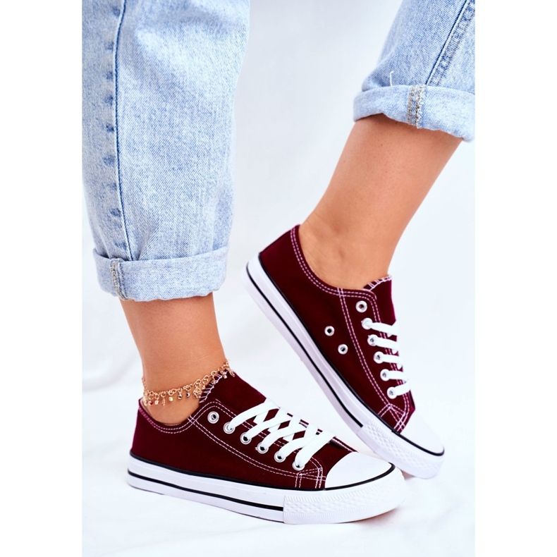 PS1 Maroon Women's Classic Sneakers Omerta rød 2