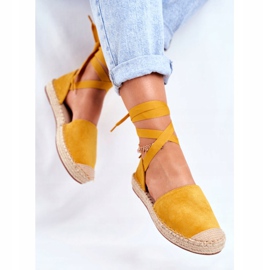 PS1 Dame Espadrilles bundet gul Bonjour 2