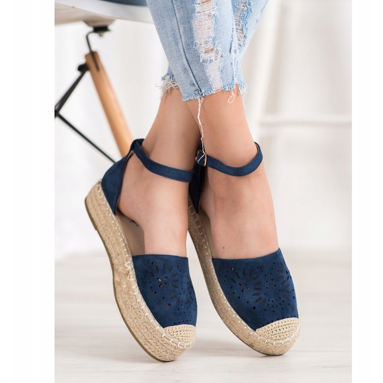 Seastar Openwork Espadrilles på platformen blå 1
