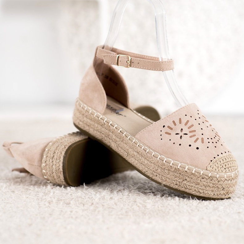 Seastar Openwork Espadrilles på platformen beige 1