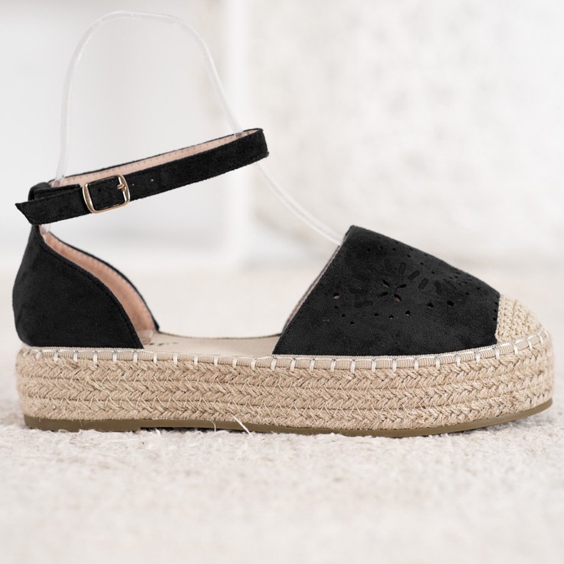 Seastar Openwork Espadrilles på platformen sort 2