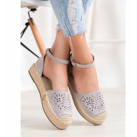 Seastar Openwork Espadrilles på platformen grå 1