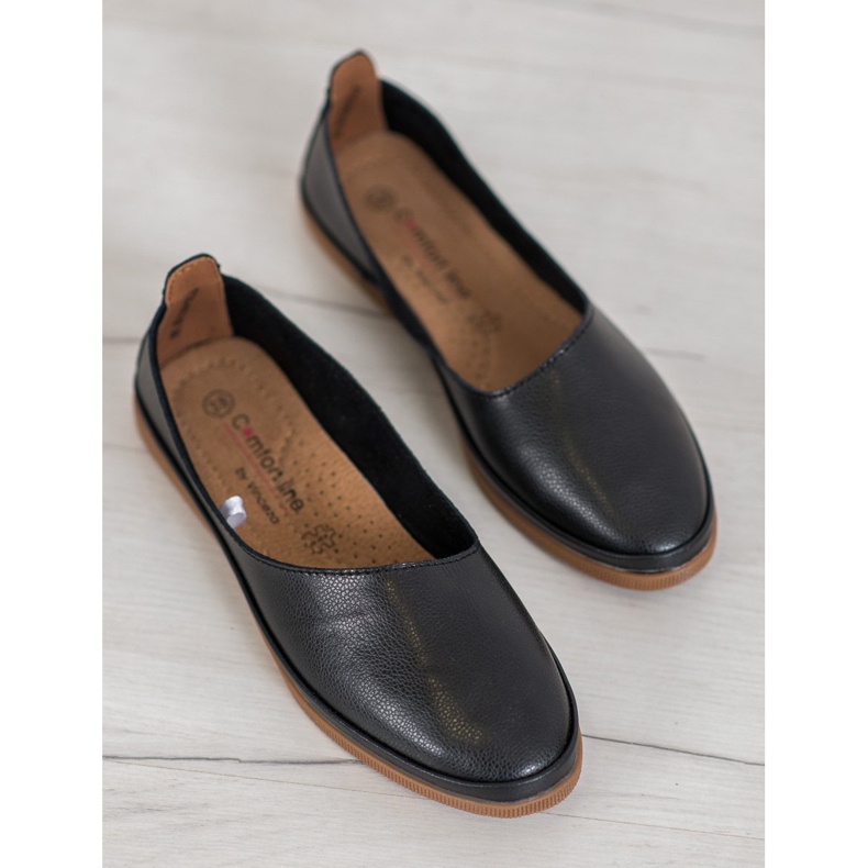 Læder Slip On VINCEZA sko sort 1