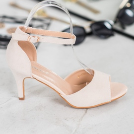 Stilfulde Open Toe VINCEZA pumper beige 1