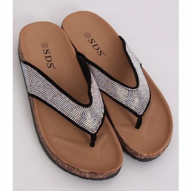Sorte flip-flops på korksålen 7872-PL Sort 1