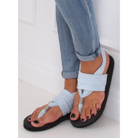 Blå DD82P Blå flip-flops, bomuld 2