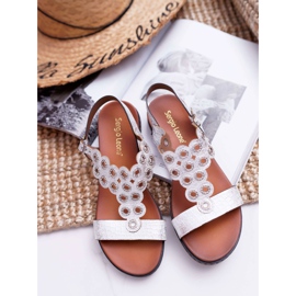 Kvinders sandaler Flad Sergio Leone SK012 Hvid Livian 6
