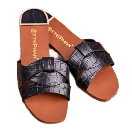 Kvinders hjemmesko Snake Skin Black Chance sort 1