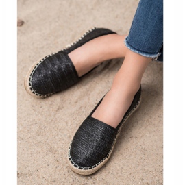 SHELOVET Flettet sort Espadrilles 2