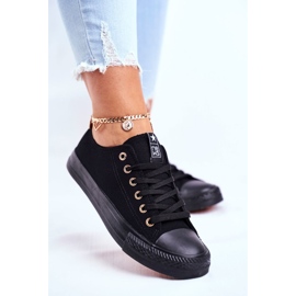 NEWS Dame Sneakers Lavt materiale Sort Ecoma 2