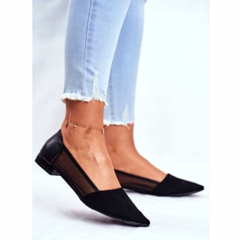 EVE Ballerinas til kvinder med sort ruskind i mesh 2