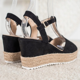 Small Swan Åbne sandaler med Espadrilles sort 1