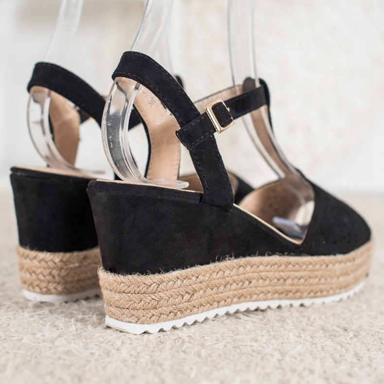 Small Swan Åbne sandaler med Espadrilles sort 1