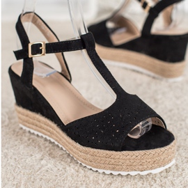 Small Swan Åbne sandaler med Espadrilles sort 2