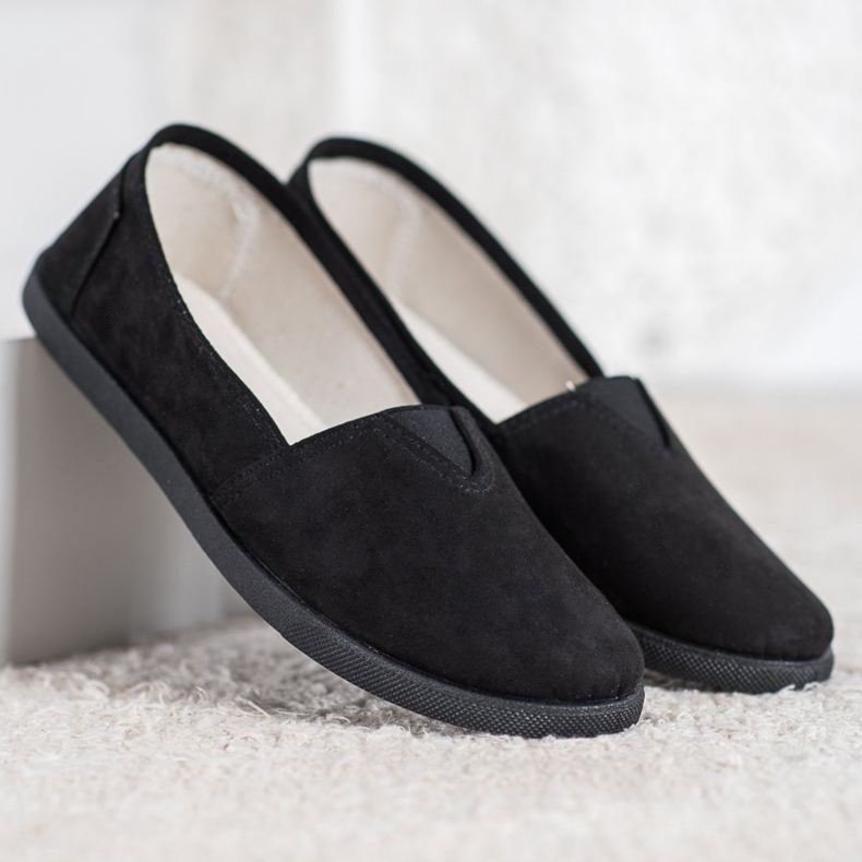 SHELOVET Suede Slipons sort 1