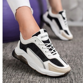 Via Giulia  Sneakers med glitter mode hvid sort 2