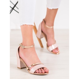 Mannika Elegante sandaler med glitter gul 1