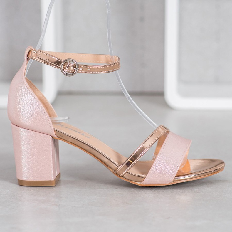 Mannika Elegante sandaler med glitter gul 2