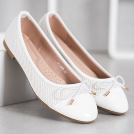 Diamantique Ballerinas med mesh hvid 2
