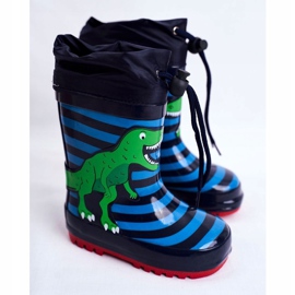 Apawwa Børns gummi galoser Marineblå Dinosaur Mordeso grøn 1