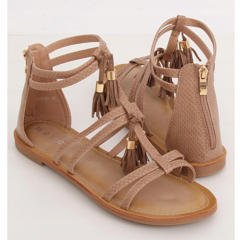 Boho beige sandaler JN806 Khaki 1