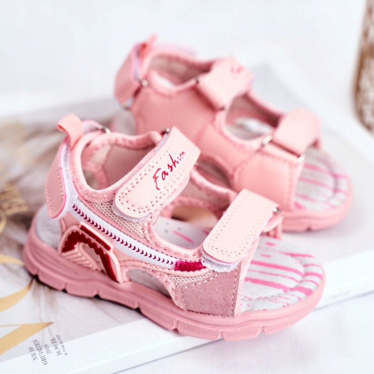 PL1 Børnesandaler med velcro pink grobino lyserød 2