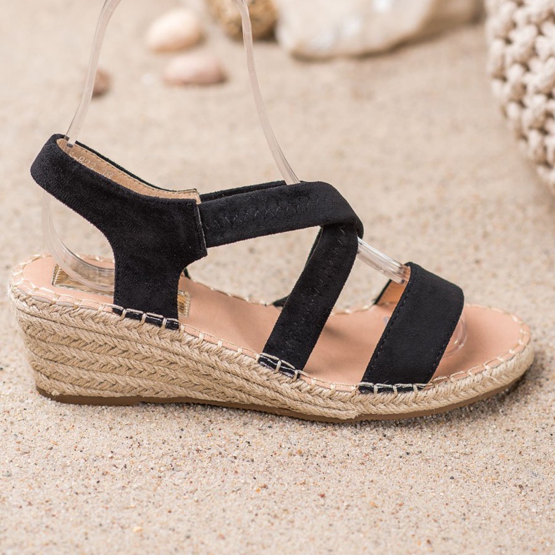 Renda Sandaler i ruskind sort 1