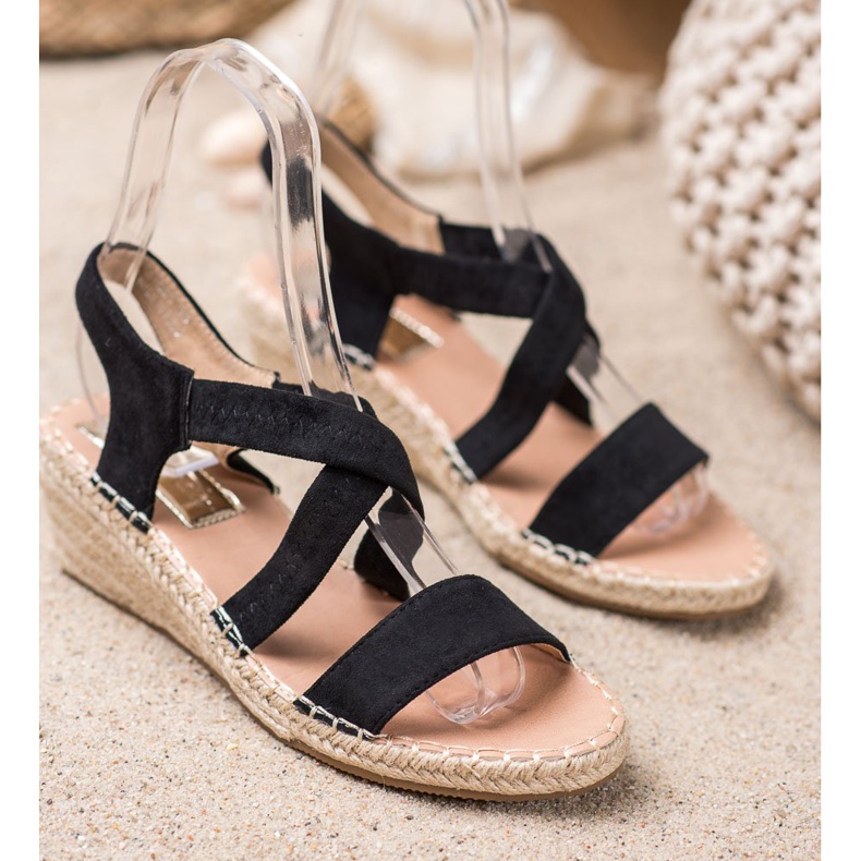 Renda Sandaler i ruskind sort 2