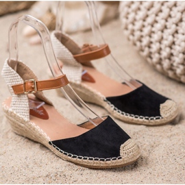 Renda Espadrilles med en opdaget hæl sort 2