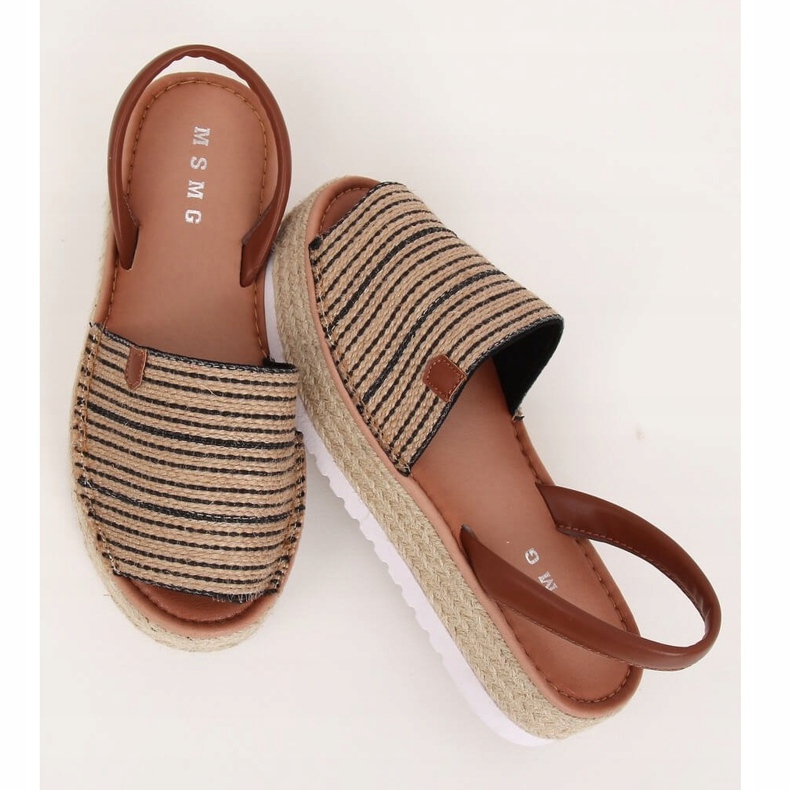 Sorte sandaler espadrilles WH935 Sort beige brun 1