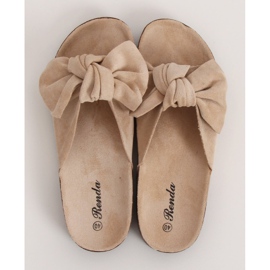 Beige 10-218 Beige tøfler i korksål 2