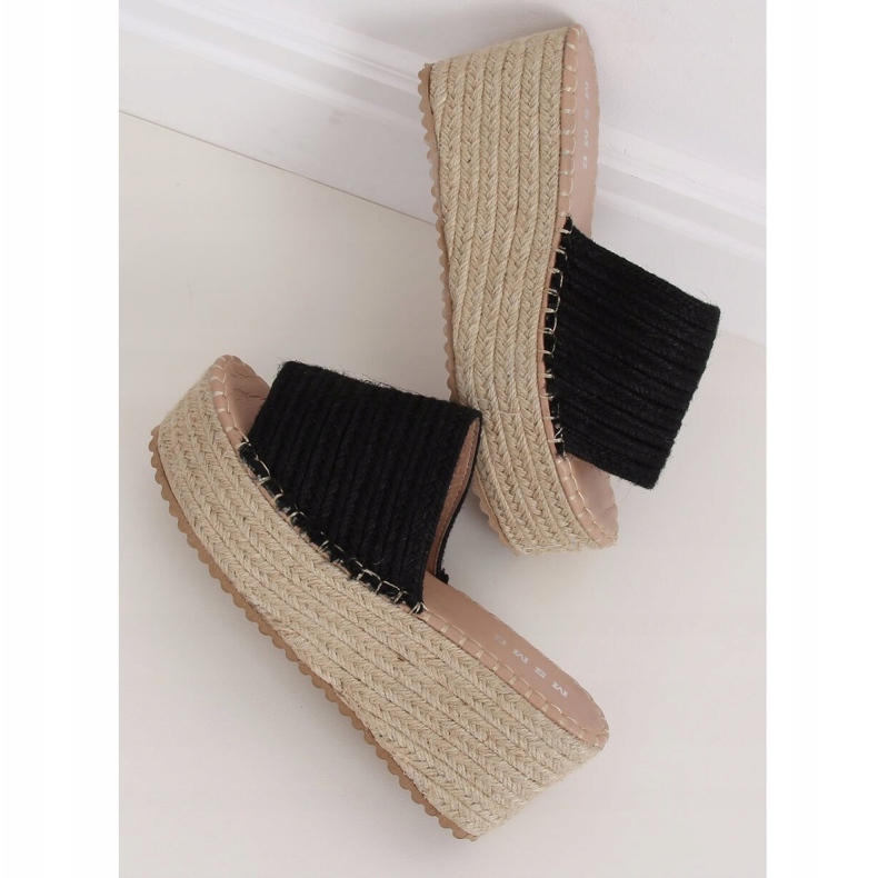 Sort Espadrilles på kilen LL909 Sort 1