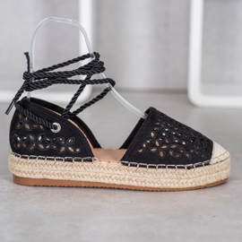 Bella Star Bundet Espadrilles på platformen sort 2