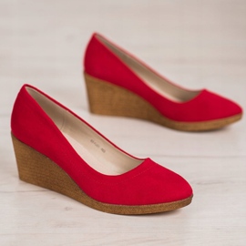 Goodin Suede Wedge Pumps rød 1
