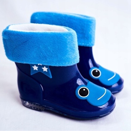 Børns marineblå frøgummi galoscher 1