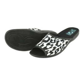 Adanex tøfler til leopard damer 24957 hvid sort 3