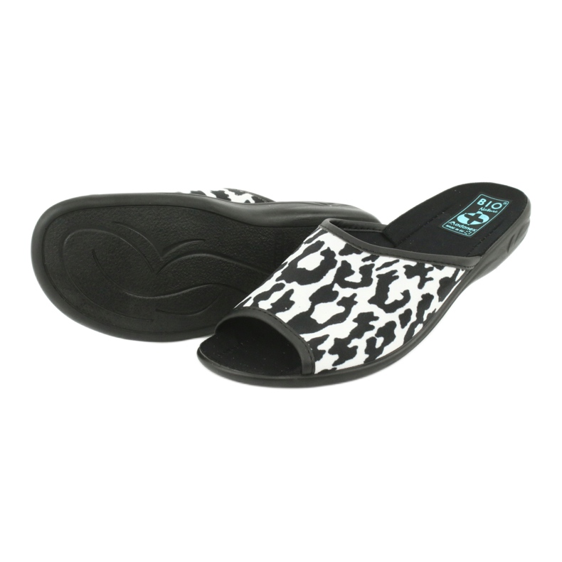 Adanex tøfler til leopard damer 24957 hvid sort 3