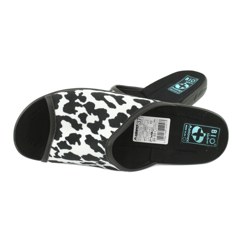 Adanex tøfler til leopard damer 24957 hvid sort 4