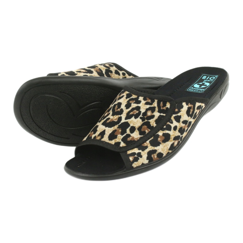 Adanex 13794 leopard tøfler til kvinder beige brun sort 3