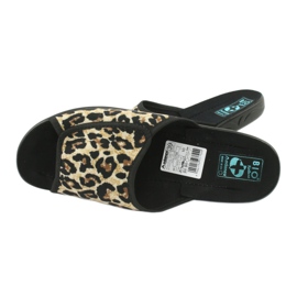 Adanex 13794 leopard tøfler til kvinder beige brun sort 4