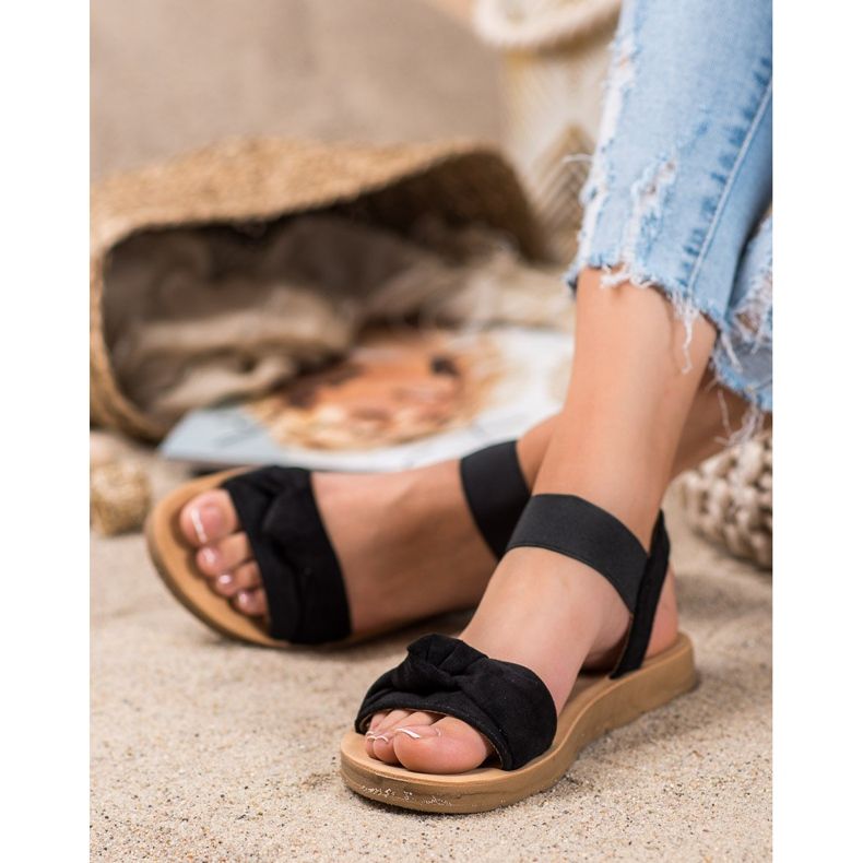 SHELOVET Slip-on sandaler sort 1
