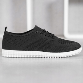 SHELOVET Bindede Openwork sneakers sort 1