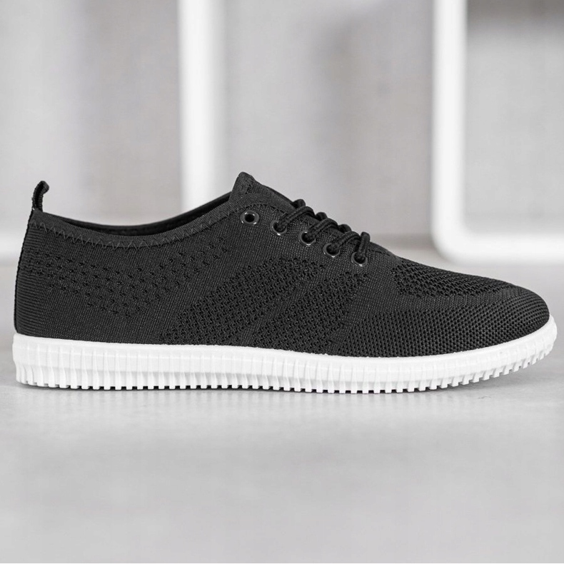 SHELOVET Bindede Openwork sneakers sort 1