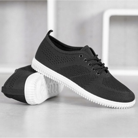 SHELOVET Bindede Openwork sneakers sort 2