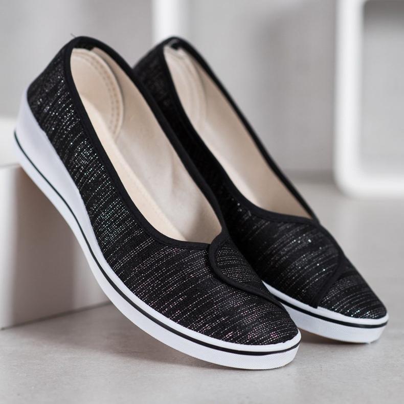Comer Ballerinas med glitter sort 1