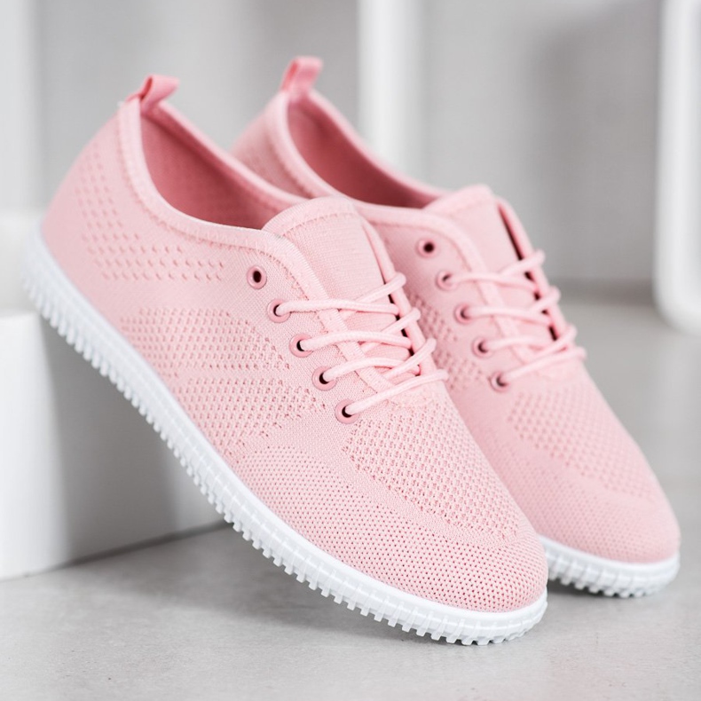 SHELOVET Bindede Openwork sneakers lyserød 2