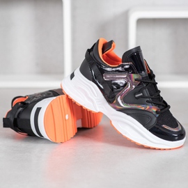 Weide Mode sneakers sort orange 2