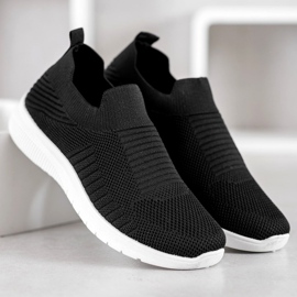 SHELOVET Tekstil Slip-On sko sort 2