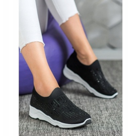 SUPER COOL Slip-on sko med krystaller sort 1